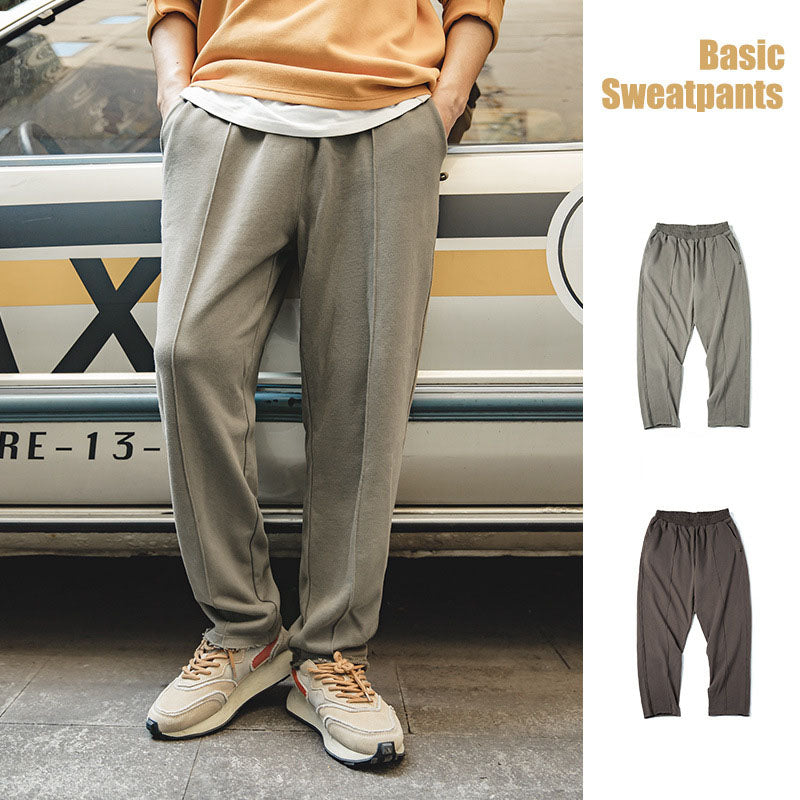 Men's Vintage Tapered Curled Knitted Sweatpants Casual Pants