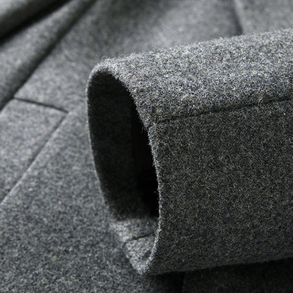 Men's Wool Mid-length Hooded Trench Coat