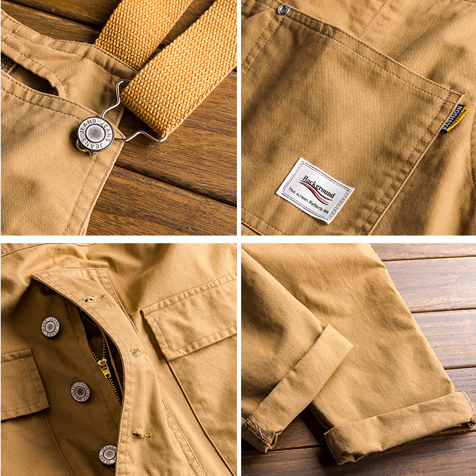 90s Vintage Casual Multi-Pocket Streetwear Jumpsuits Jogger Suspender Cargo Bib Workwear Unisex Overalls