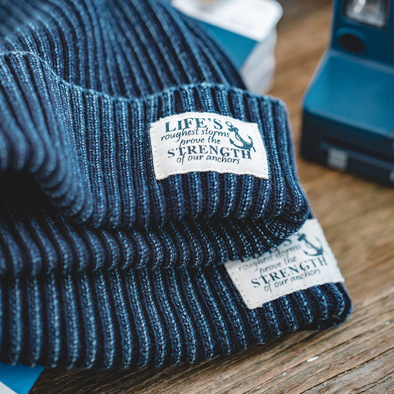 Navy Blue Knitted  Beanie Hat