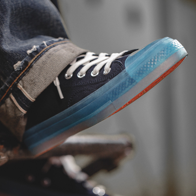 Men's Transparent Jelly Canvas Sneaker Vulcanized Shoe