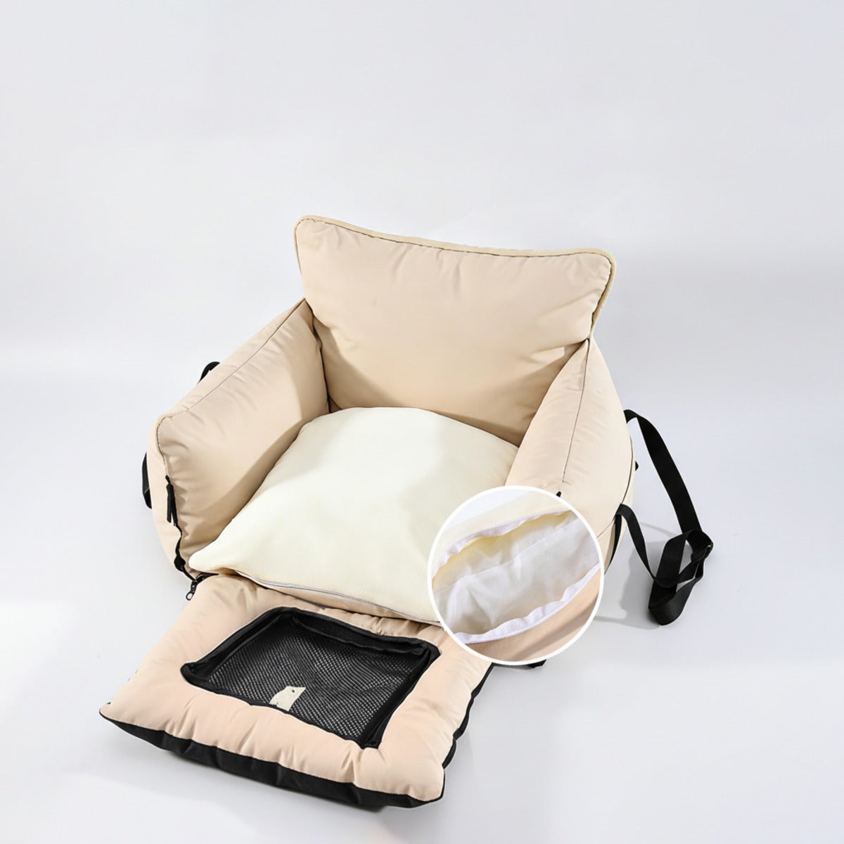 Scratch-Resistant Travel Tote with Safety Leash, Stable Passenger Booster Bag for Small Pets