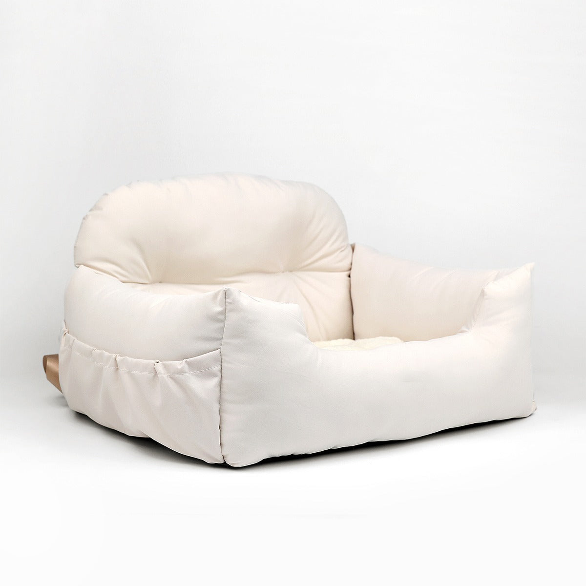 Plush Travel Booster Seat for Small Dogs, Portable Calming Nest for Car & Home