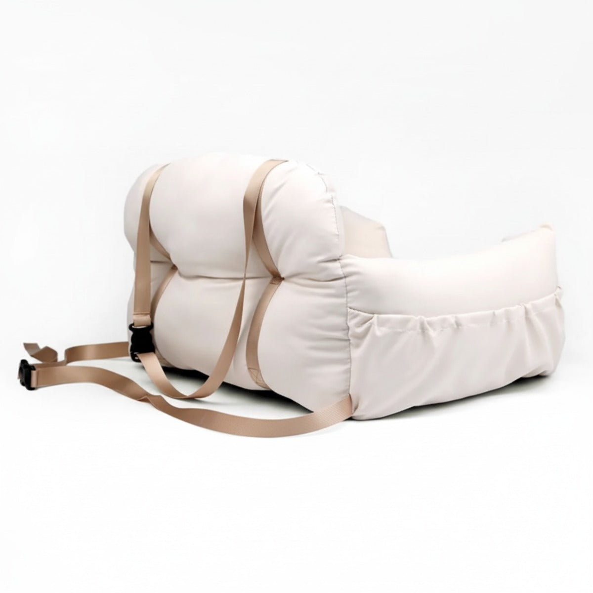 Plush Travel Booster Seat for Small Dogs, Portable Calming Nest for Car & Home