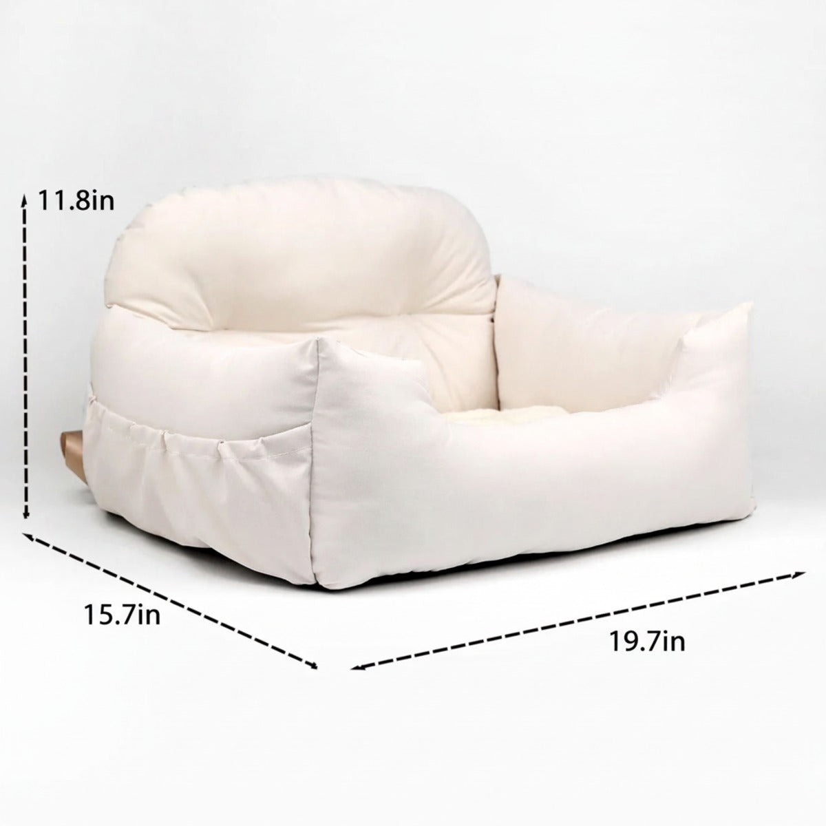 Plush Travel Booster Seat for Small Dogs, Portable Calming Nest for Car & Home