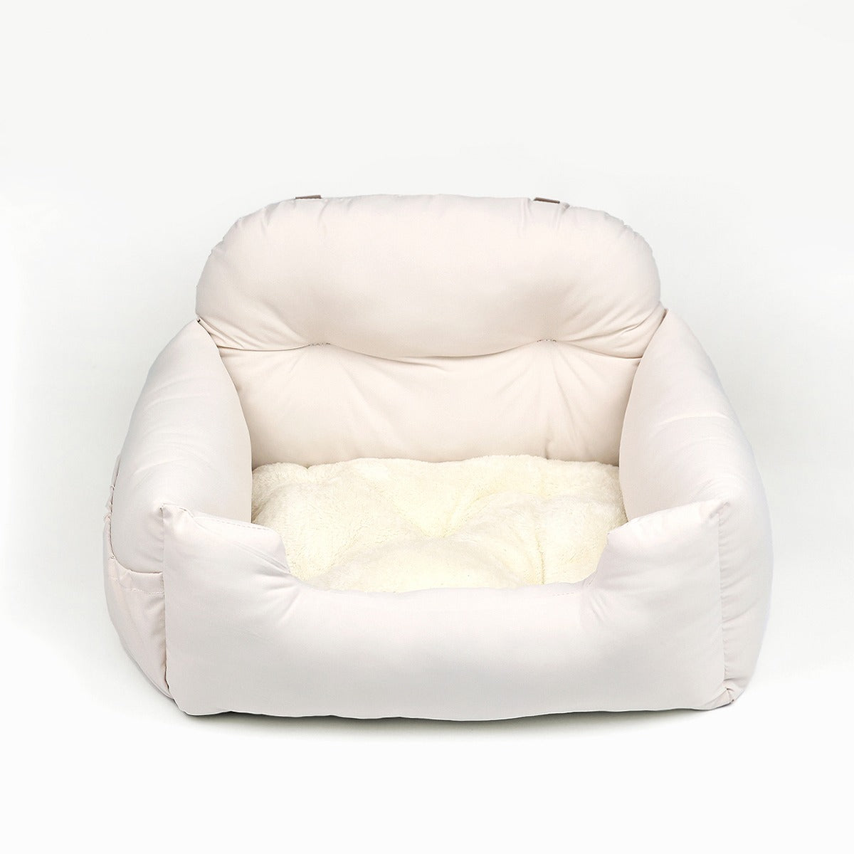 Plush Travel Booster Seat for Small Dogs, Portable Calming Nest for Car & Home