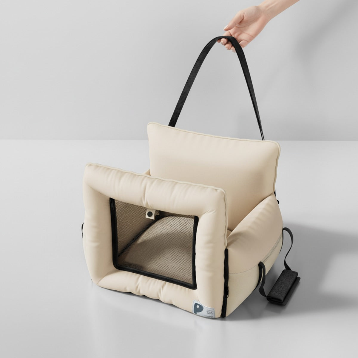 Scratch-Resistant Travel Tote with Safety Leash, Stable Passenger Booster Bag for Small Pets