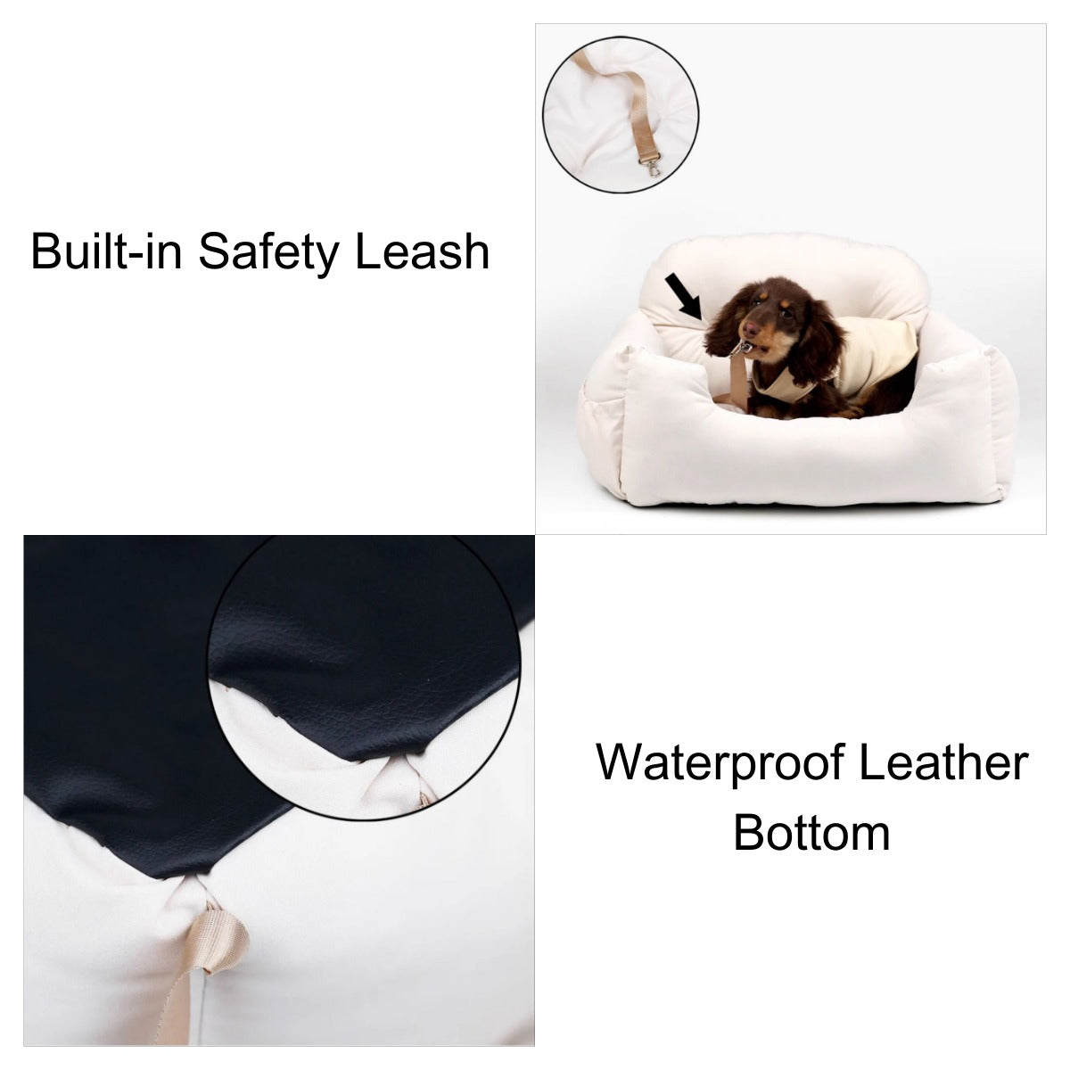 Plush Travel Booster Seat for Small Dogs, Portable Calming Nest for Car & Home