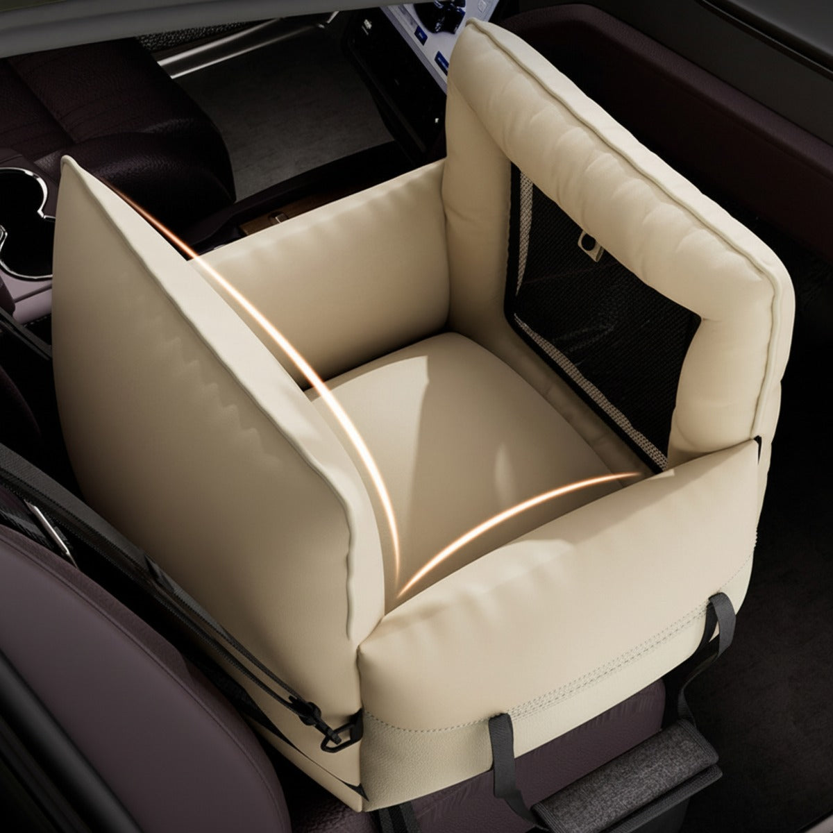 Scratch-Resistant Travel Tote with Safety Leash, Stable Passenger Booster Bag for Small Pets