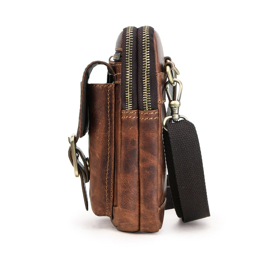 Retro Leather Cell Phone Belt Pouches Waist bag Crossbody bag