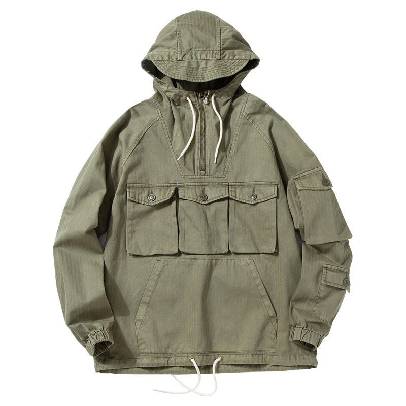 Men M65 Military Retro Mountain Parka Hooded Jackets