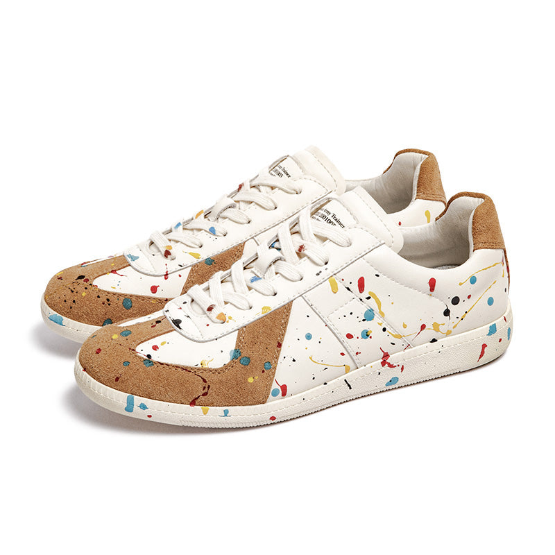 Men's Vintage Handmade Ink Graffiti German Army shoes