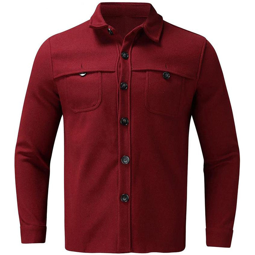 Wool Blend Red Heavyweight Single Breasted Car Trench Jackets