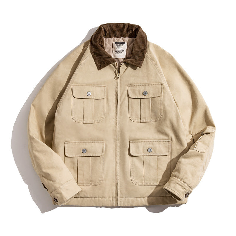 Men's Retro Multiple Pockets Safari Cargo Tanker Jacket