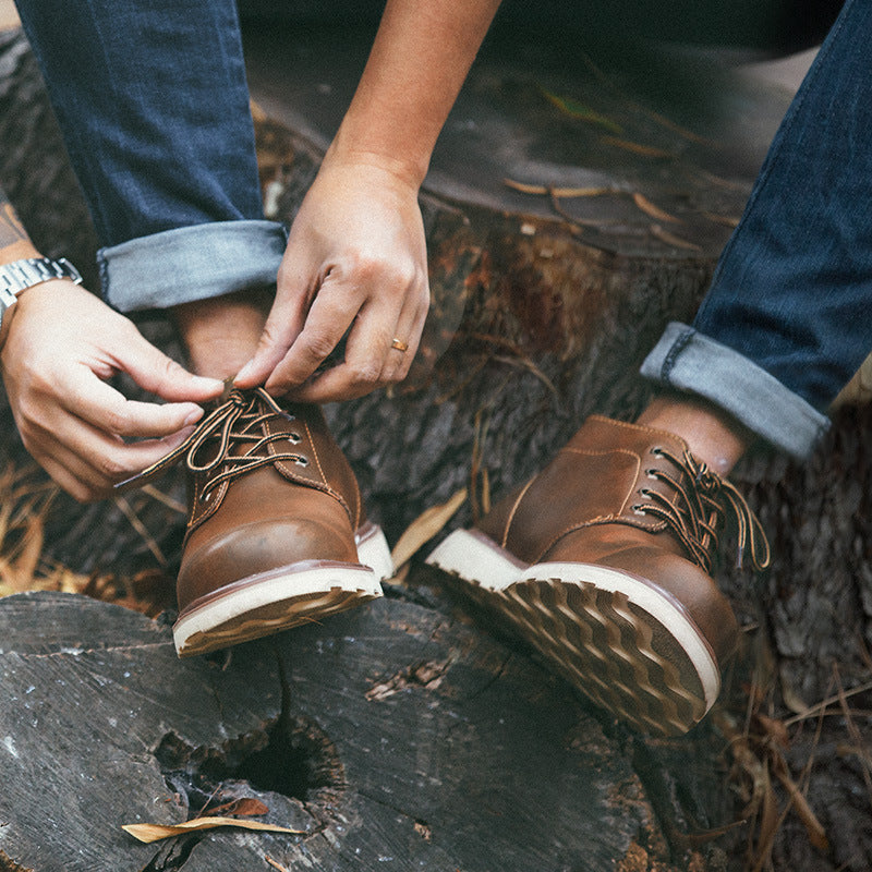 Vintage Boots - Men's British Style Outdoor Leather Boots