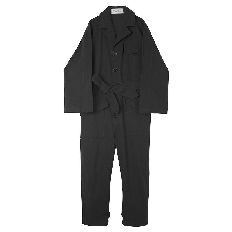 Men's Large Lapel Multi-pocket Cargo Overalls
