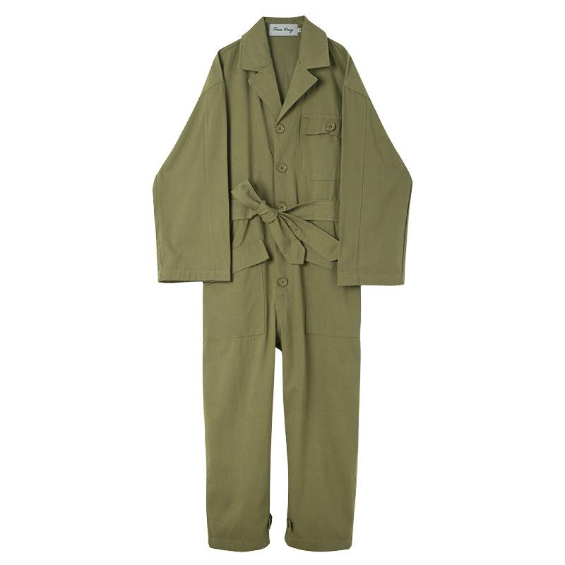 Men's Large Lapel Multi-pocket Cargo Overalls