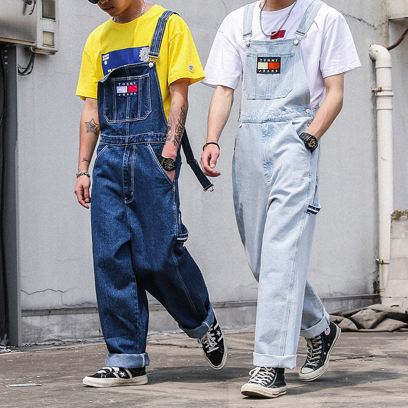 Men's Loose Denim Jumpsuit