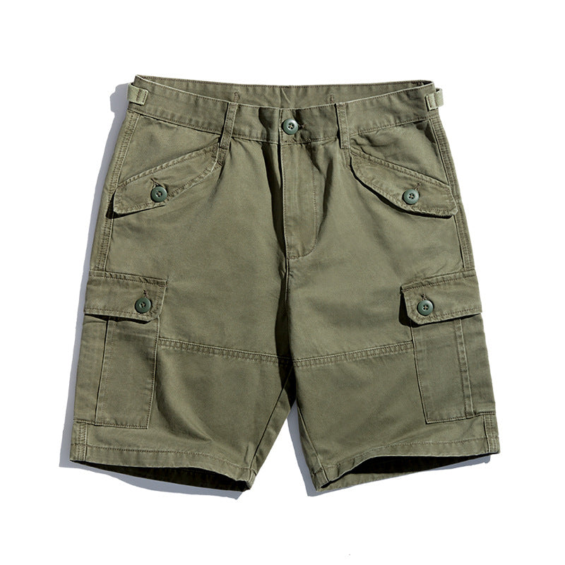 Men's Retro Overalls Solid Color Shorts