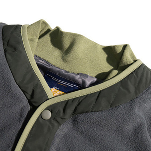 Retro Loose Color Block Men's Jacket