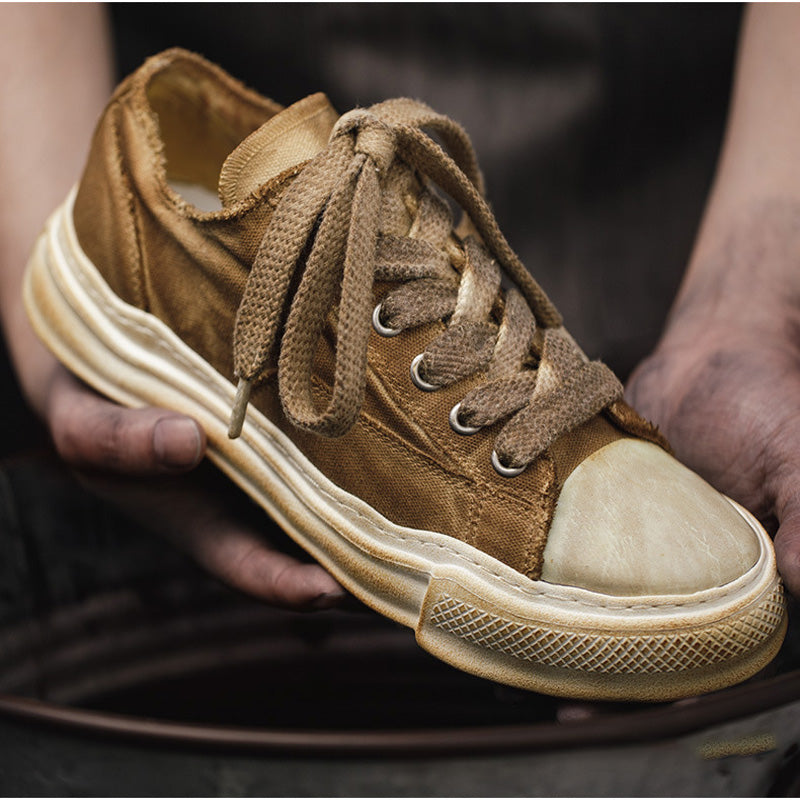 Men's Low-Top Dissolving Deformation Sole Canvas Shoes