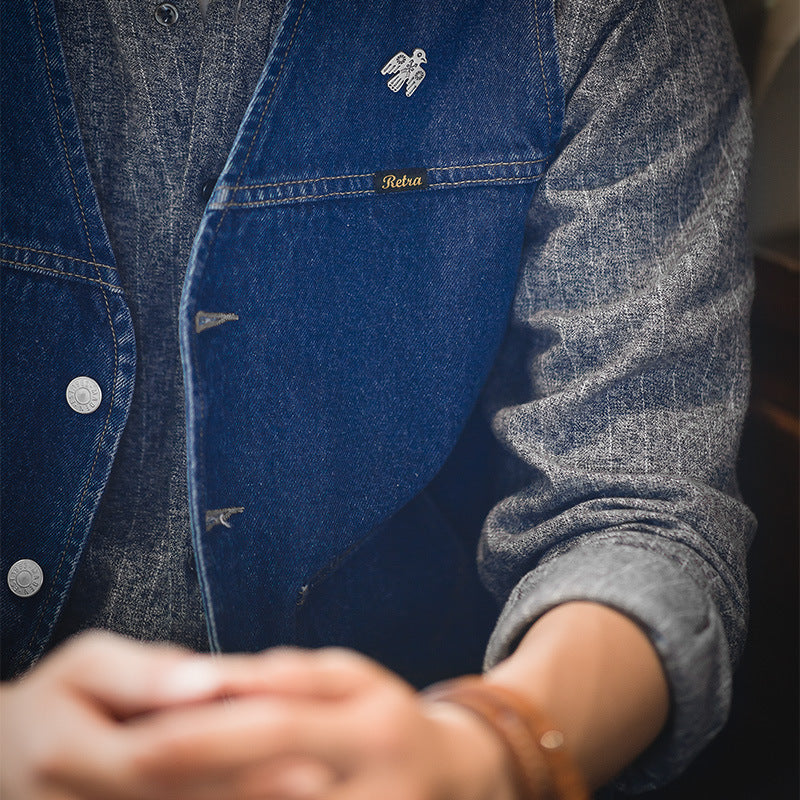 Men's Vintage Washed Denim Vest With Pocket