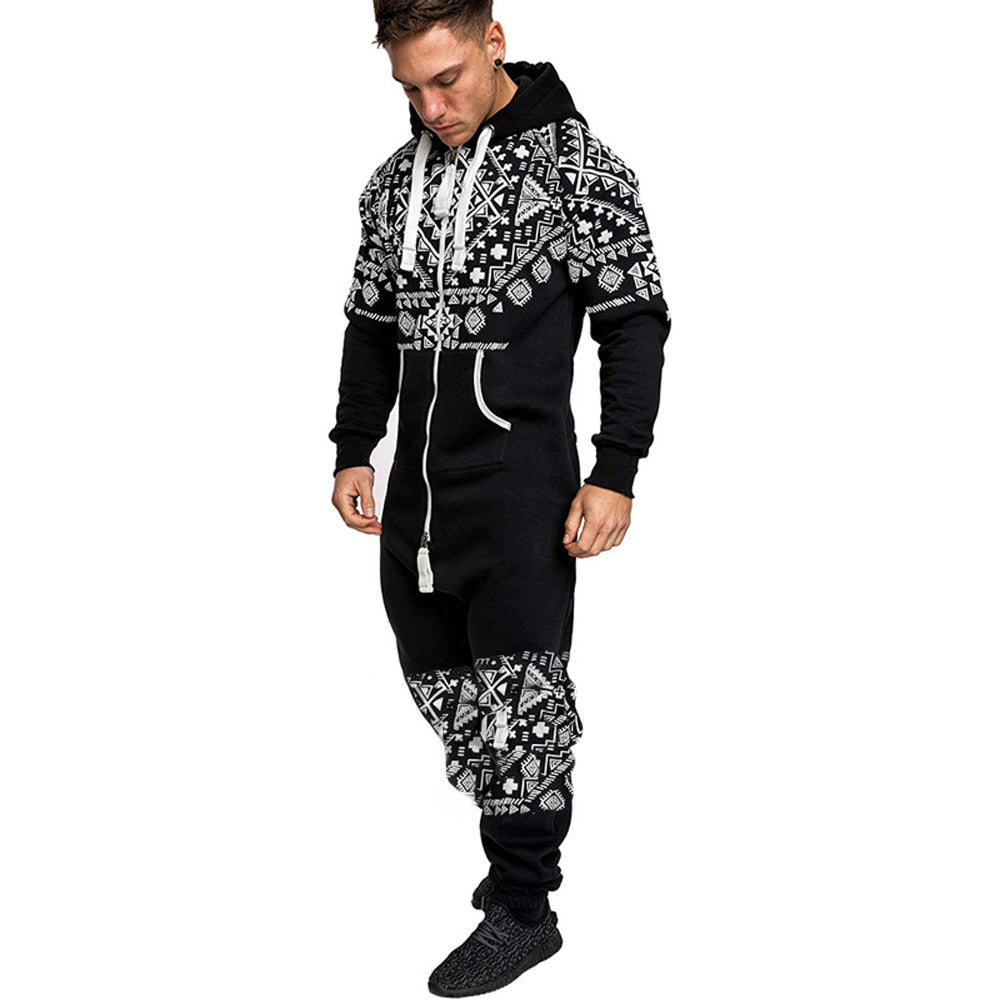 Casual Winter Hooded Overalls Sports Jumpsuits