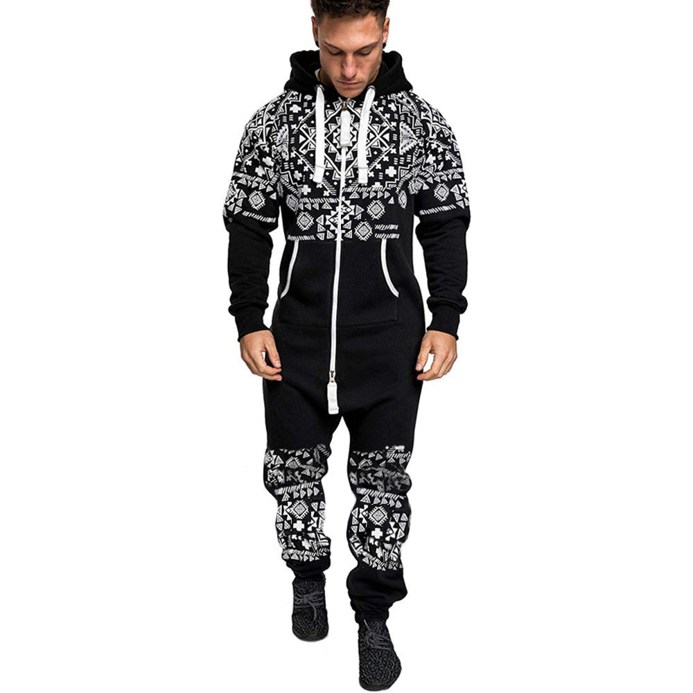 Casual Winter Hooded Overalls Sports Jumpsuits