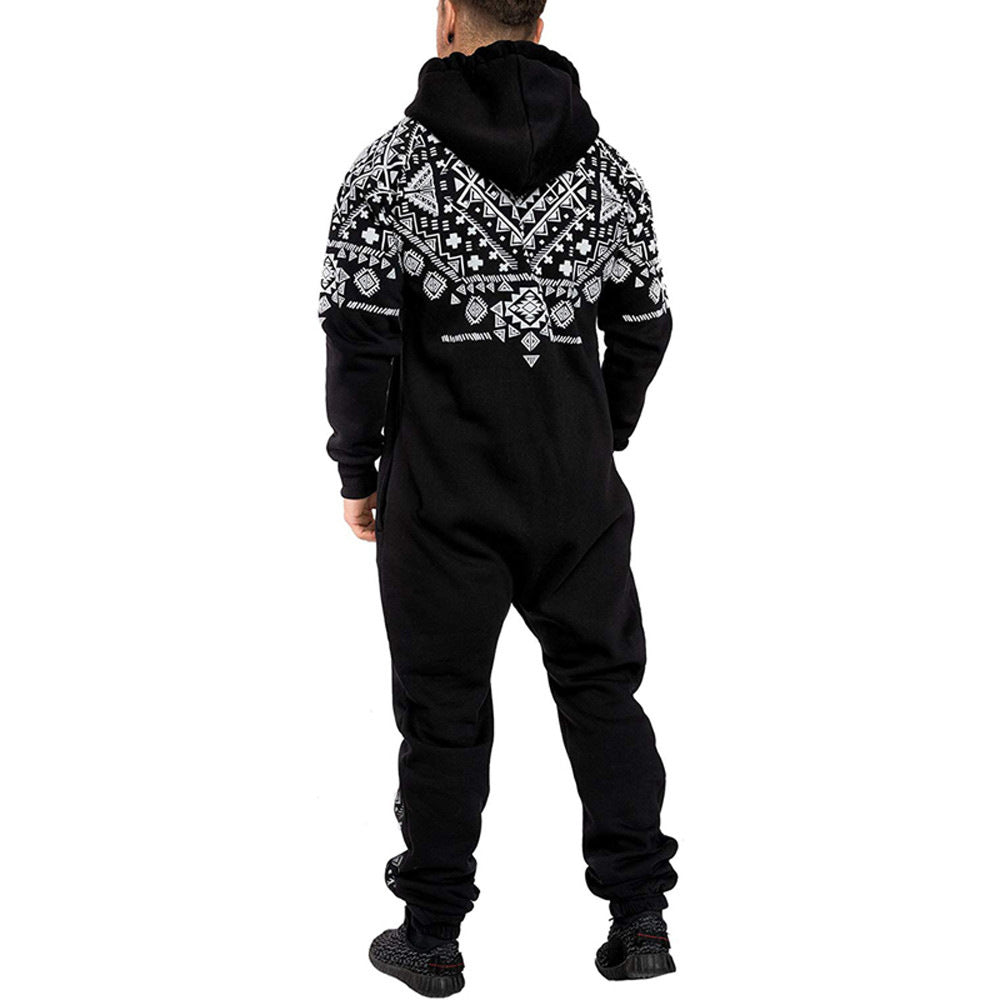 Casual Winter Hooded Overalls Sports Jumpsuits