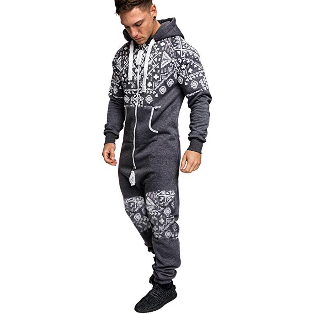Casual Winter Hooded Overalls Sports Jumpsuits