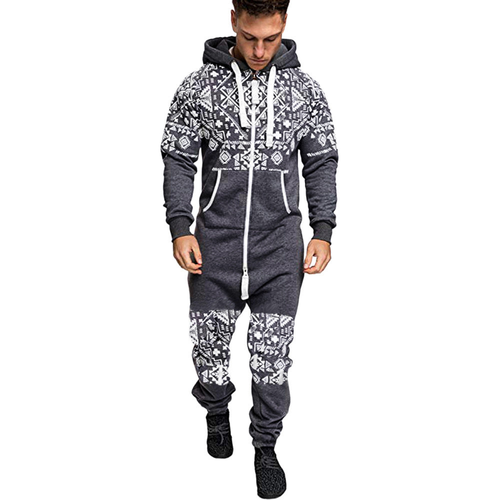 Casual Winter Hooded Overalls Sports Jumpsuits
