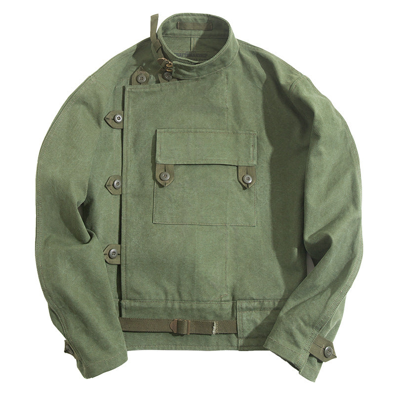 Men's Army Green Swedish Motorcycle Jacket