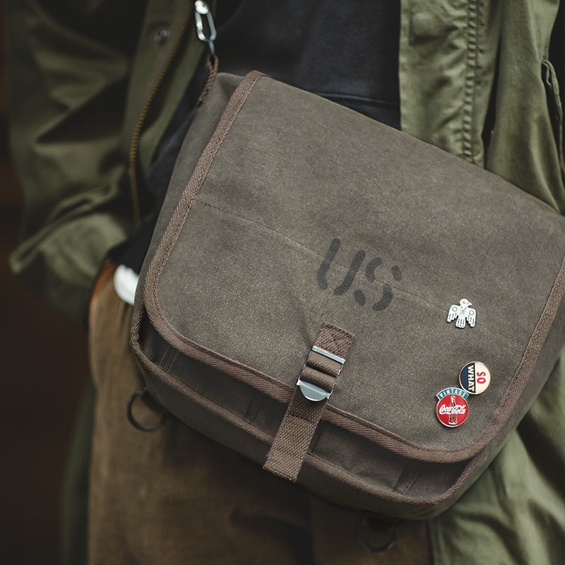 Vintage M1936 Backpack Khaki Large Pocket Shoulder Bag