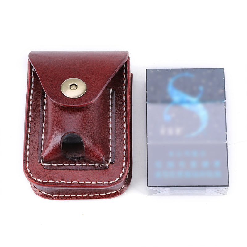Classic Leather Cigarette Case with Lighter Holder
