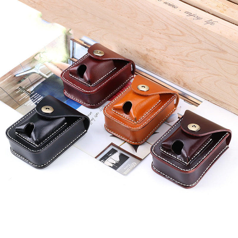 Classic Leather Cigarette Case with Lighter Holder