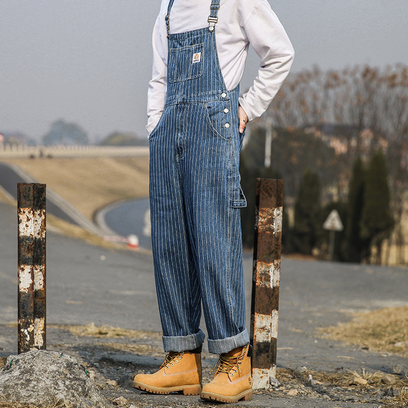 Retro Striped Overalls