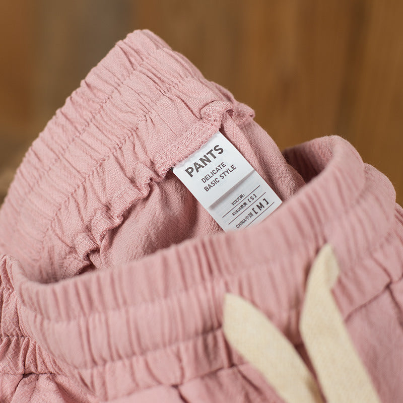 Linen Casual Loose Solid Color Shorts