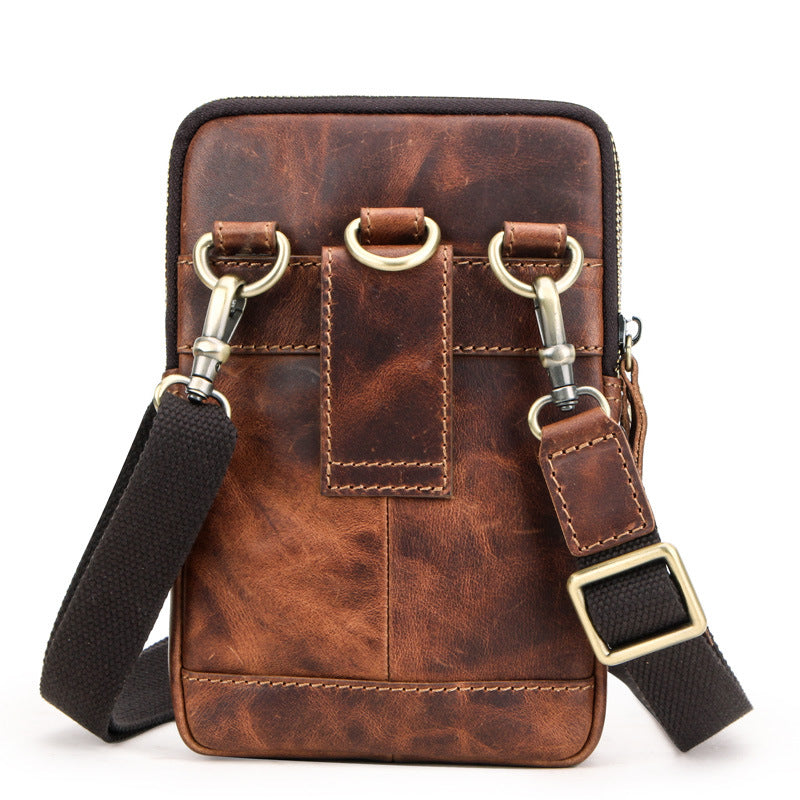 Retro Leather Cell Phone Belt Pouches Waist bag Crossbody bag
