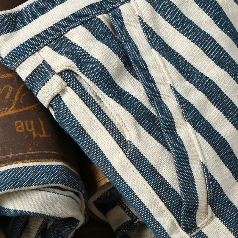 Men's Retro Striped Canvas Denim Shorts