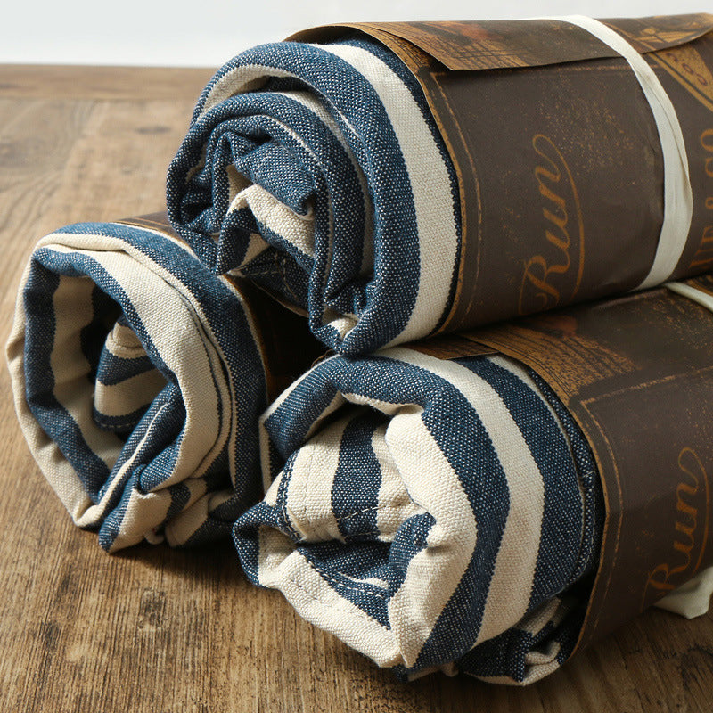 Men's Retro Striped Canvas Denim Shorts