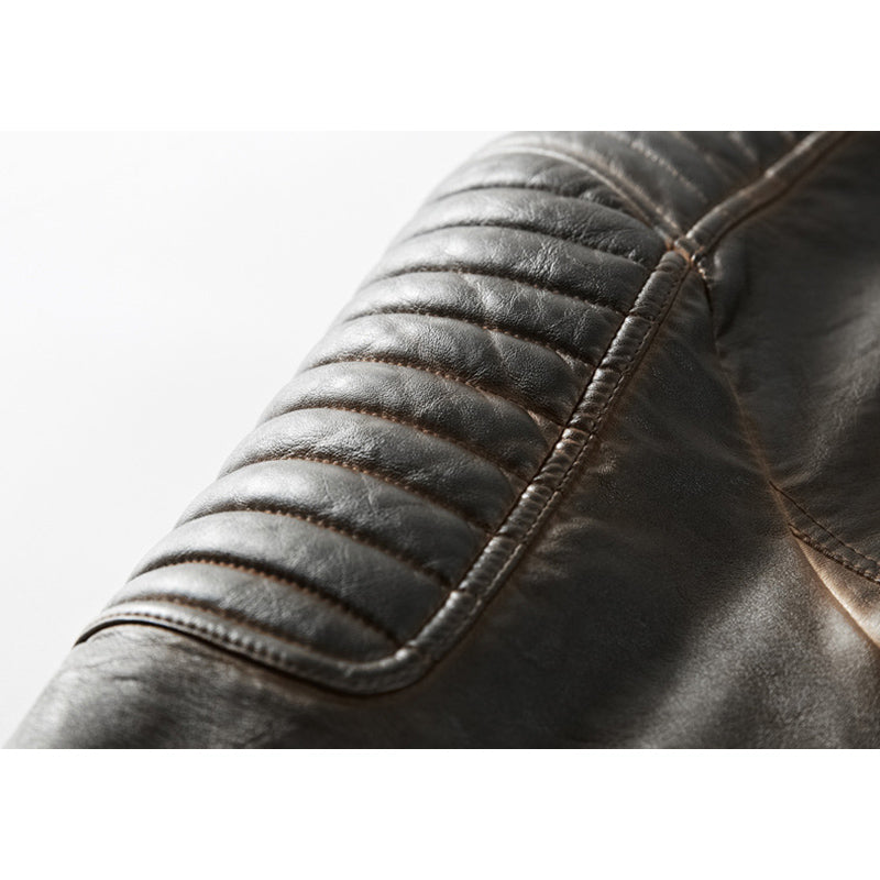 Men's Vintage Zip Western Leather Jacket