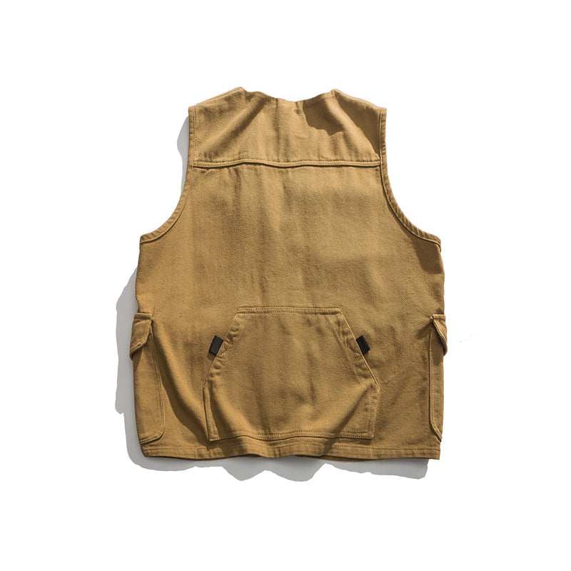 Japanese Retro Multi-pocket Cargo Vest