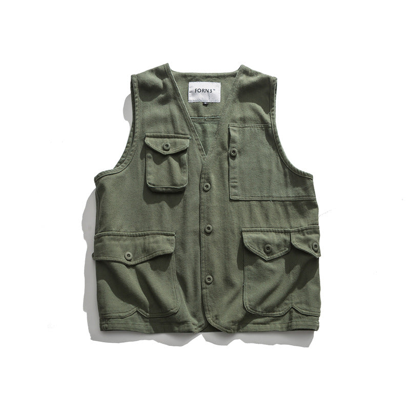 Japanese Retro Multi-pocket Cargo Vest