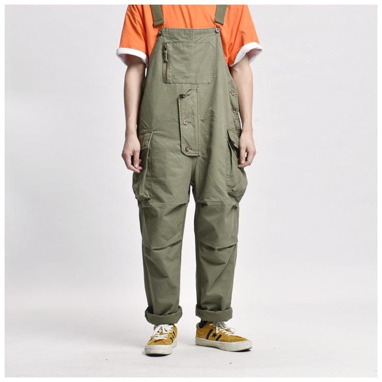 Men's Multi-pocket Loose Wide-leg Jumpsuit Work Overalls