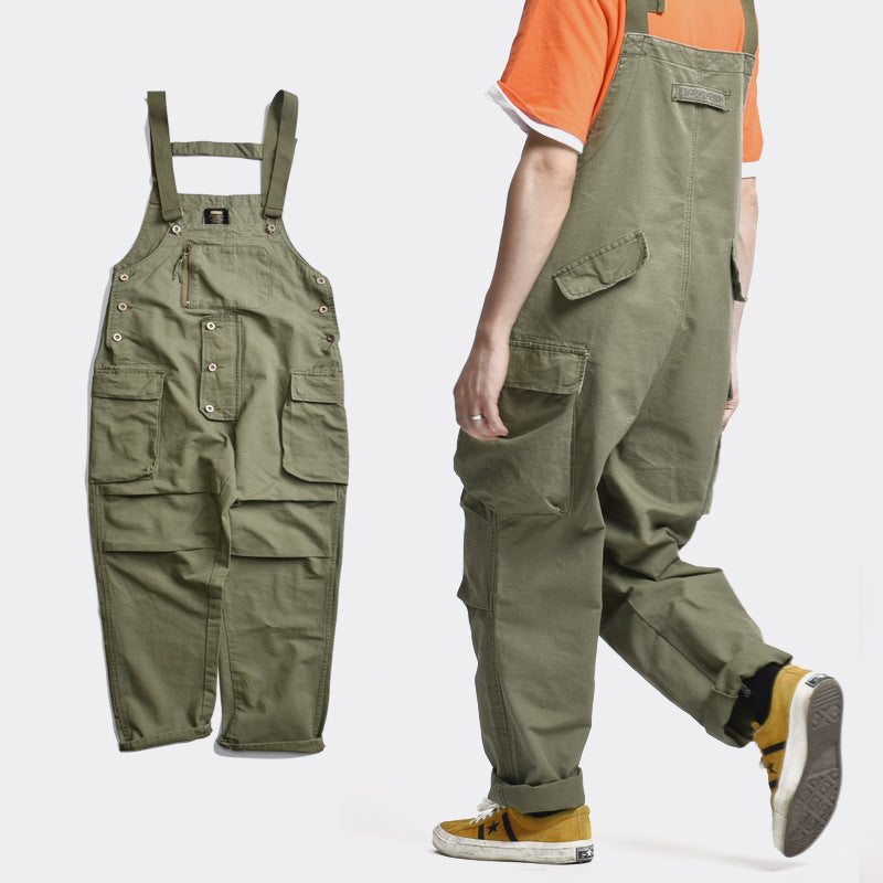 Men's Multi-pocket Loose Wide-leg Jumpsuit Work Overalls