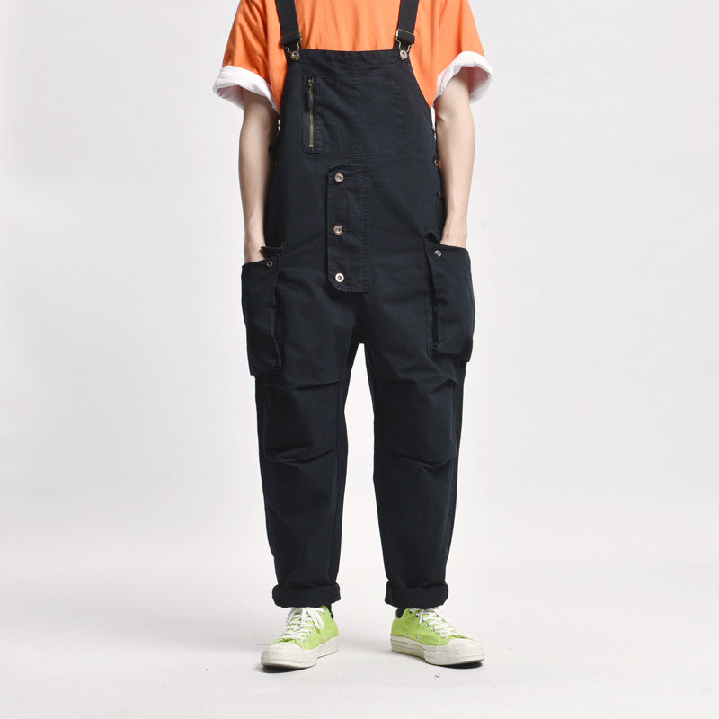 Men's Multi-pocket Loose Wide-leg Jumpsuit Work Overalls