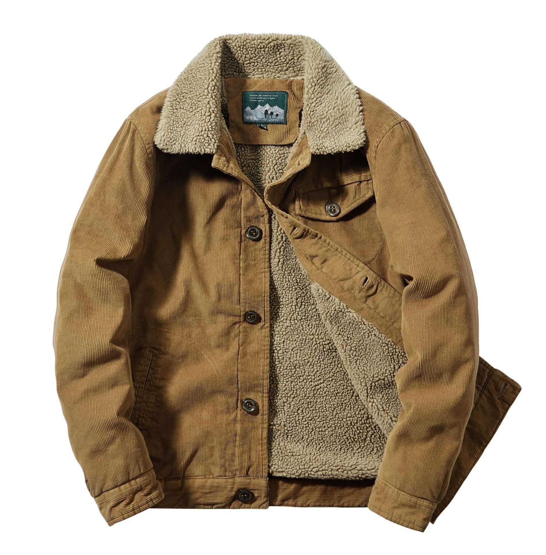 Winter Corduroy Lapel Cotton Flight Suit Jacket