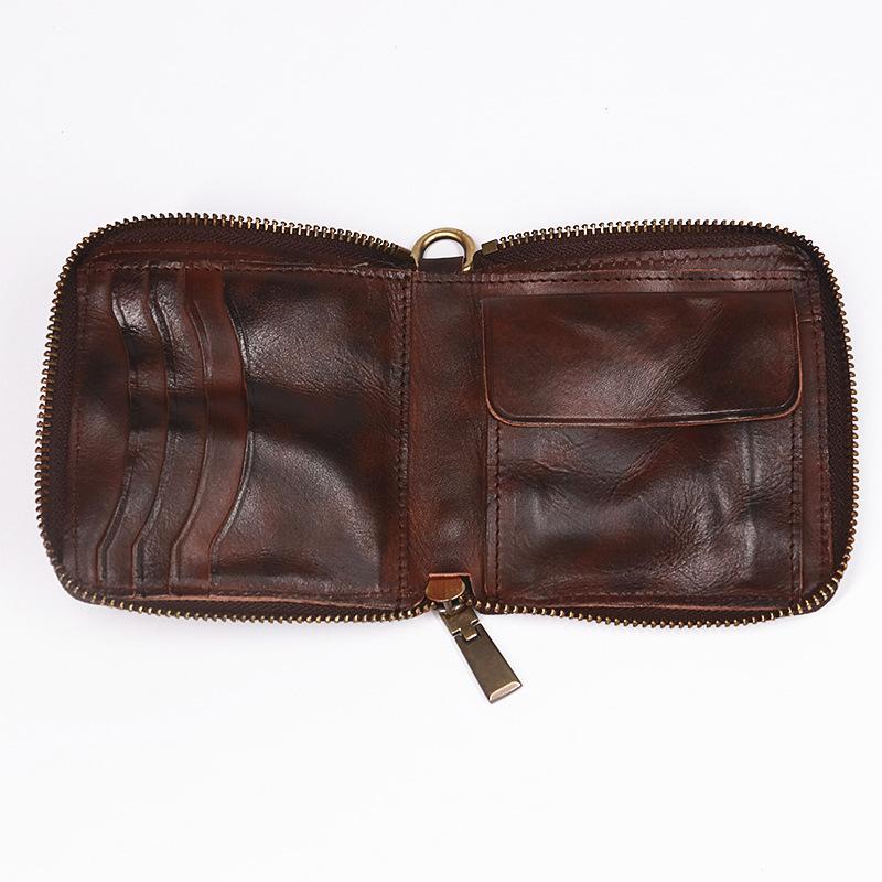 Retro Leather Zipper Wallet