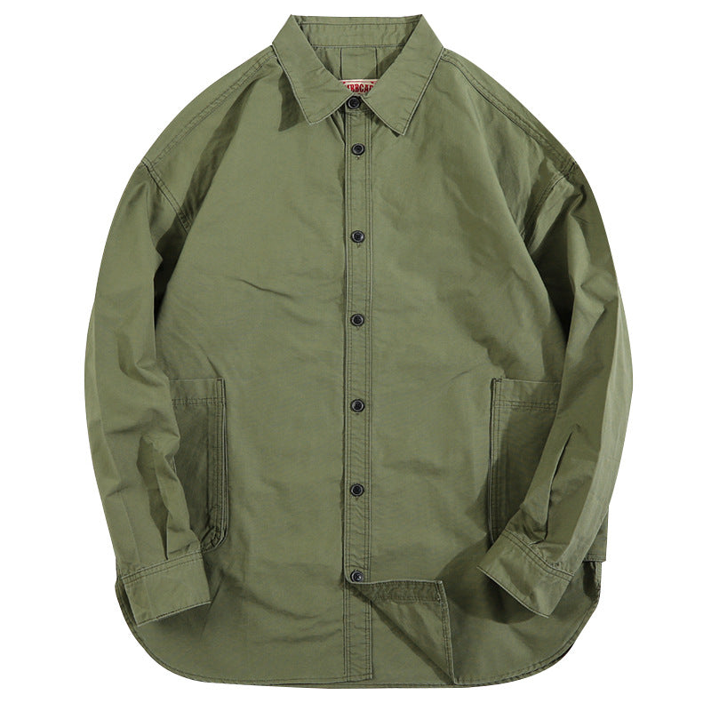 Japanese Retro Cotton Loose Shirt Cargo Jacket