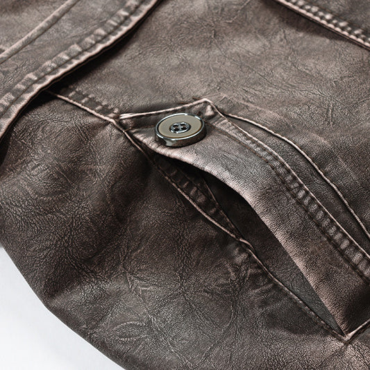 Long Plush Warm PU Leather Jacket
